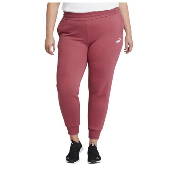 Puma Womens Plus‎ Size 2X Mauvewood Athletic Jogger Essential Sweatpants NWT - Picture 1 of 12